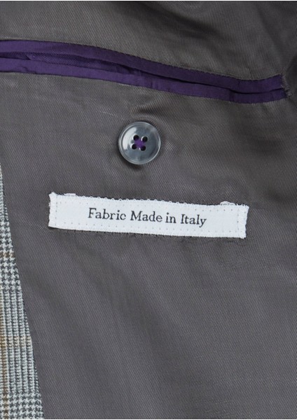 Gri Kareli Zeroweight Slim Fit Yün Karışımlı Takım Elbise