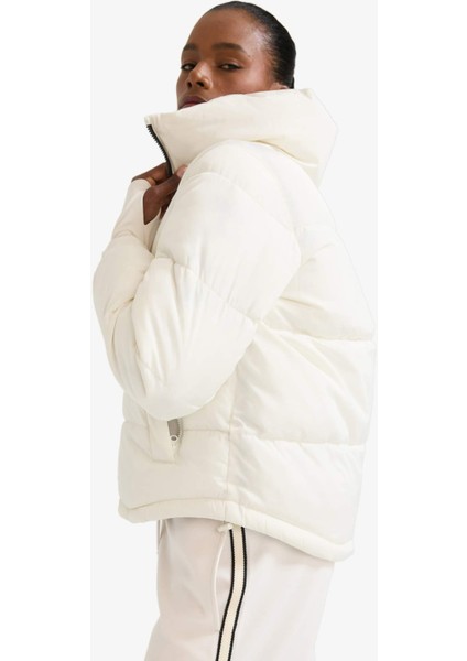 Su İtici Regular Fit Dik Yaka Fermuarlı El Geçmeli Cepli Şişme Mont Z1438AZ25WN