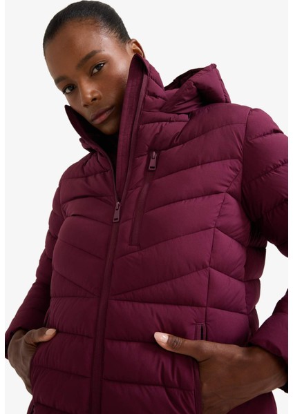 Su İtici Regular Fit Kapüşonlu Şişme Parka Mont C6035AX25WN