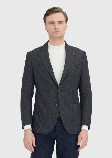 Gri Desenli Yün Karışımlı Ceket fiyatları