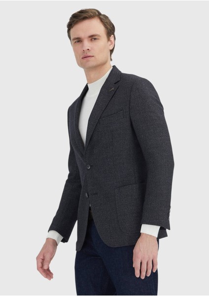 Gri Desenli Yün Karışımlı Ceket fırsatları