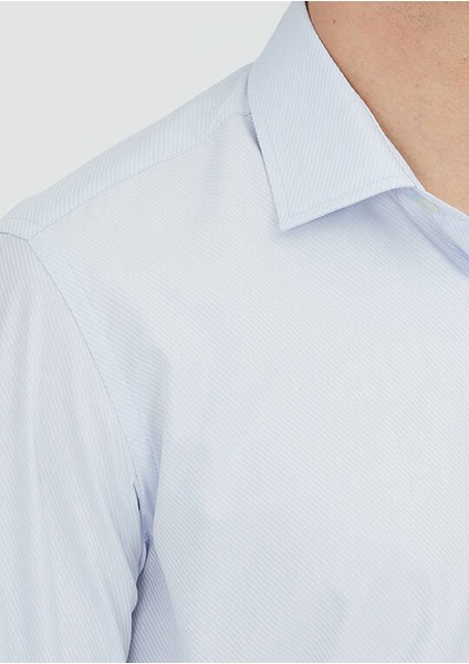 Açık Mavi Regular Fit Dokuma Klasik %100 Pamuk Gömlek fırsatları