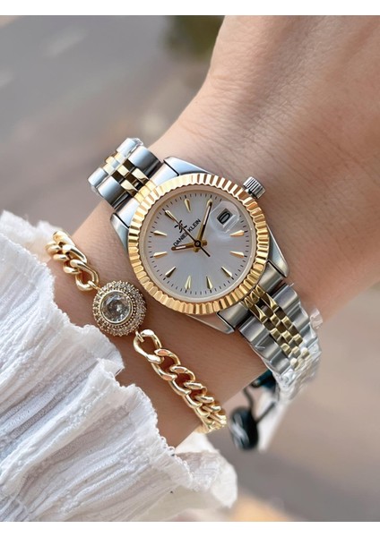 2 Yıl Garantili Jubile Kordon 3 Atm Suya Dayanıklı Kadın Kol Saati+Bileklik F.Z.10030.4