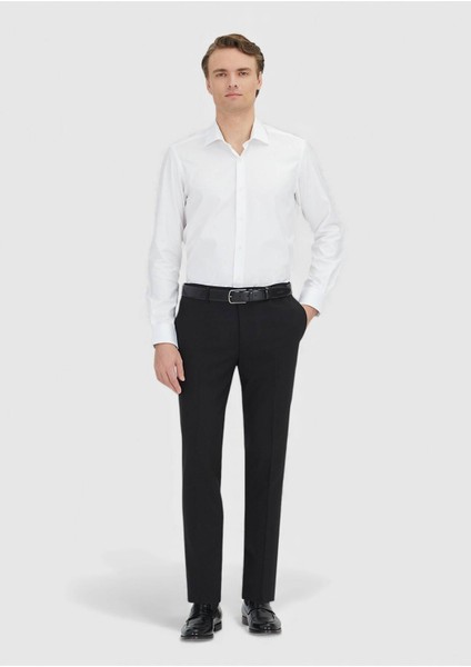 Beyaz Regular Fit Dokuma Klasik %100 Pamuk Gömlek modelleri