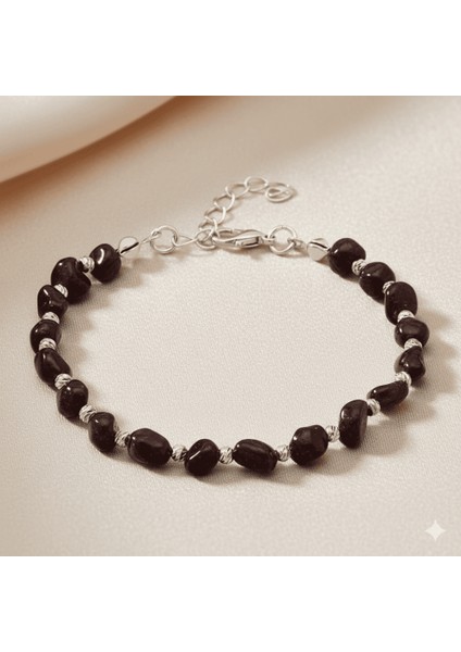 Gümüş Renk Metal Zincirli Dorika Top Süslemeli Amorf Lal Taşı Doğaltaş Erkek Bileklik fırsatları