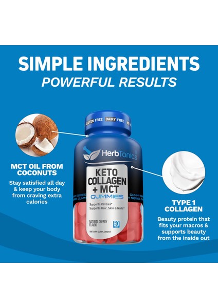 Keto Collagen + Mct Gummies 90 Gummies Ketosis + Hair Skin Nail modelleri