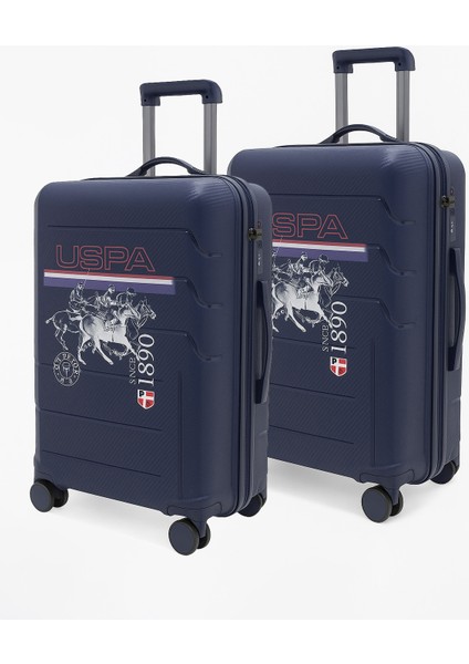 Polipropilen Kırılmaz 2'li Valiz Seti Büyük ve Orta Boy Lacivert 24053