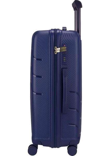 Polipropilen Kırılmaz 2'li Valiz Seti Büyük ve Orta Boy Lacivert 24053 modelleri