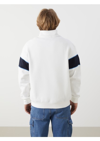 Yeni Sezon Dik Yaka Uzun Kollu Baskılı Erkek Sweatshirt fırsatları