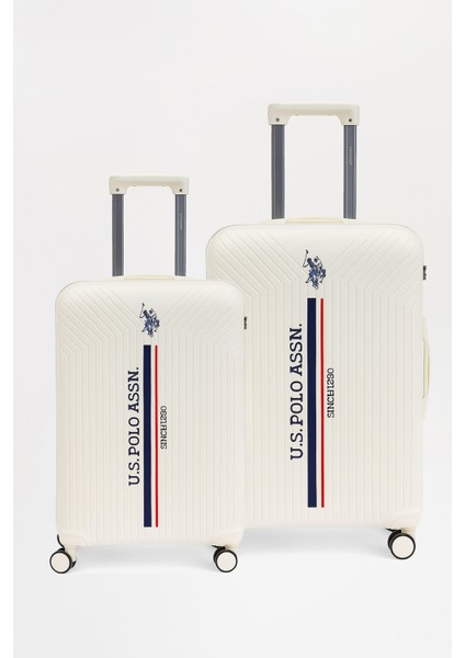 Polipropilen Kırılmaz 2'li Valiz Seti Orta ve Kabin Boy Beyaz 24074