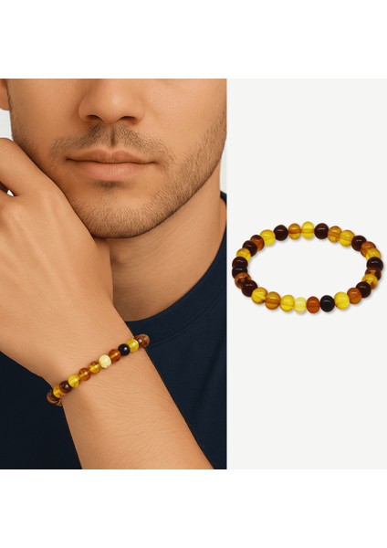 Süzme Multicolor Renk Natural Form Doğal Damla Kehribar Erkek Bileklik modelleri