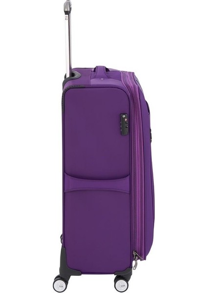 2'li Valiz Seti Orta ve Kabin Boy Lüx Kumaş Valiz Mor 24030 modelleri