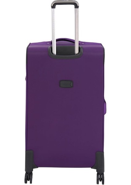 2'li Valiz Seti Orta ve Kabin Boy Lüx Kumaş Valiz Mor 24030 fırsatları