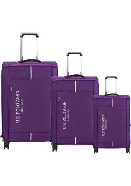 3'lü Valiz Seti Lüx Kumaş Valiz Mor 24030