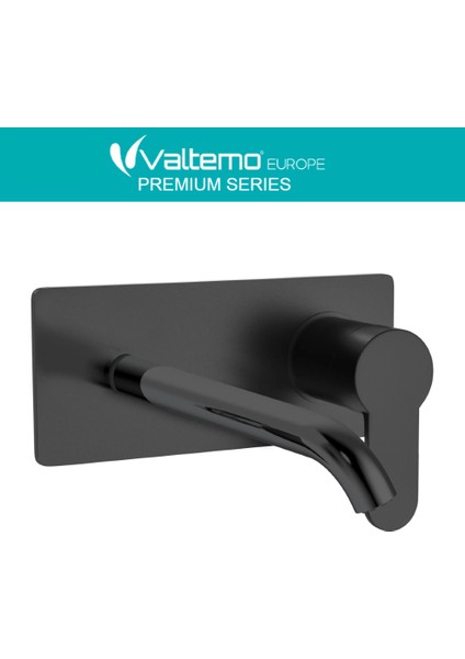 | Valtemo Teos Duvardan Gömme Siyah Ankastre Lavabo Bataryası