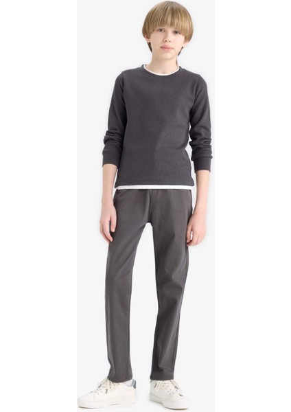 Erkek Çocuk Düz Paça Gabardin Okul Pantolonu U3254A625AU