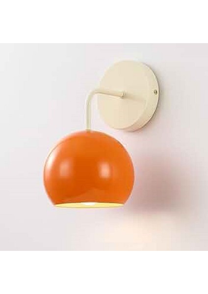 Turuncu Başlık Retro,vintage,rustik 1XE27 Duylu Duvar Metal Aplik