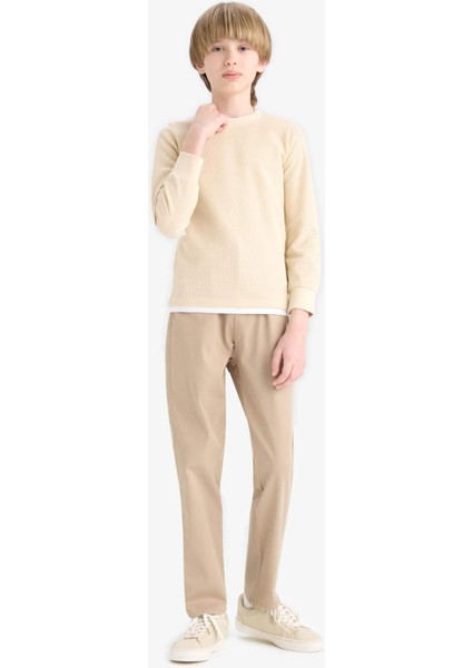 Erkek Çocuk Düz Paça Gabardin Okul Pantolonu U3254A625AU