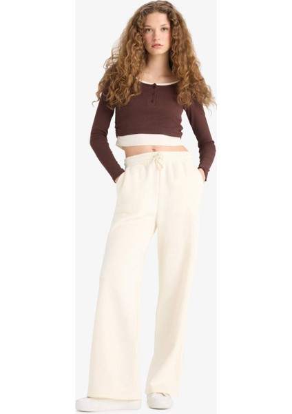 Straight Fit Beli Bağcıklı Cepli Düz Paça Eşofman Altı A0954AX25WN