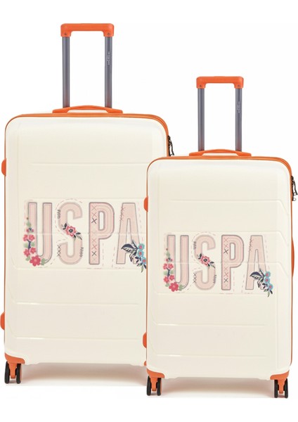 Polipropilen Kırılmaz 2'li Valiz Seti Orta ve Kabin Boy Beyaz 24060