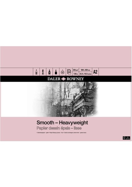 Smooth Heavyweight Sketchbook Eskiz Çizim Defteri 220 Gr. 25 Sayfa A2 42X59 Cm.