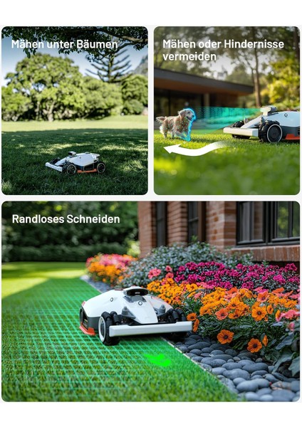 Mammotion Luba 2 Awd 3000X – Kablosuz Sınır Taşı Gerektirmeyen 4x4 Çim Biçme Robotu | 5000㎡ Kapasite – Ultrasense Aı Vision – 80% Eğim – 4g Modül