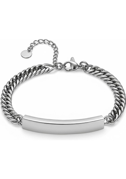 Erkek Çelik Bileklik - Isme Özel Yazılı - Gurmet Model - Gümüş Renk indirimleri