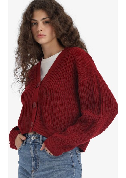 Regular Fit V Yaka Düğmeli Triko Hırka U2052AZ25WN