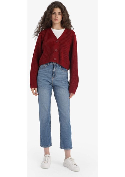 Regular Fit V Yaka Düğmeli Triko Hırka U2052AZ25WN