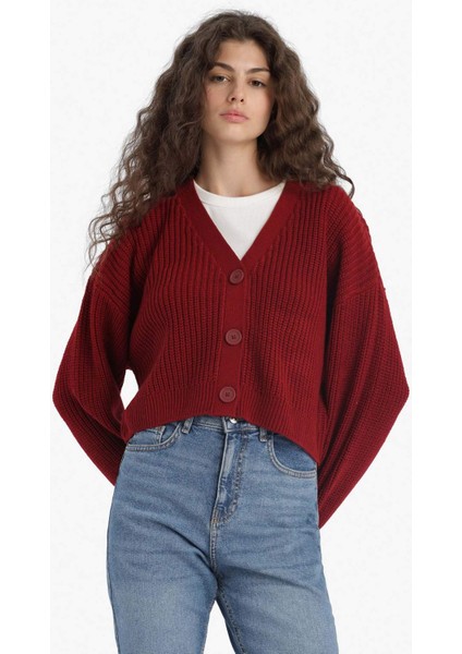 Regular Fit V Yaka Düğmeli Triko Hırka U2052AZ25WN