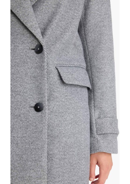 Regular Fit Düğmeli Kaşe Uzun Kaban F1215AX25WN