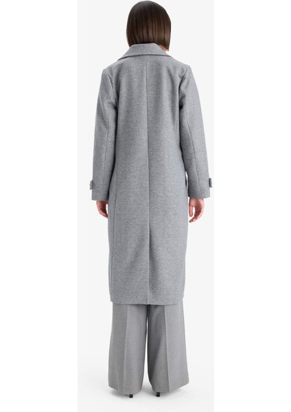 Regular Fit Düğmeli Kaşe Uzun Kaban F1215AX25WN