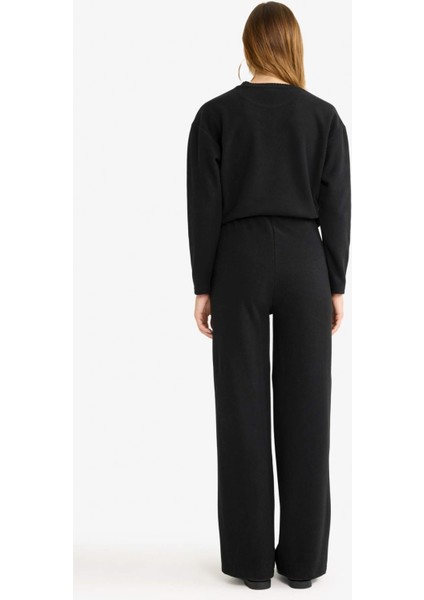 Straight Fit Beli Lastikli Selanik Kumaş Pantolon