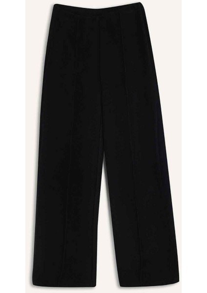 Straight Fit Beli Lastikli Selanik Kumaş Pantolon