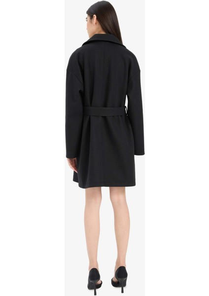 Regular Fit Kuşaklı Kaşe Kaban E8636AX25AU