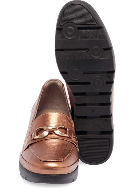 Bakır Hakiki Rugan Deri Kadın Casual Ayakkabı - K23S1AY66842-U0I