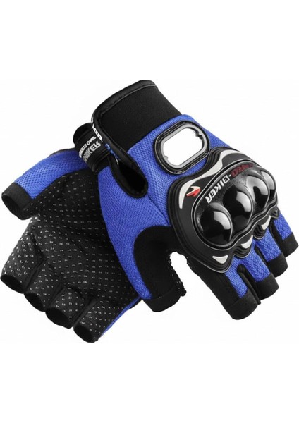 Mavi Yarım Eldiven Kısa Taktik Spor Motosiklet Bisiklet Eldiveni L Beden fırsatları
