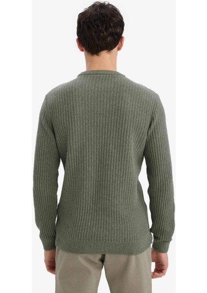 Standart Fit Bisiklet Yaka Basic Dokulu Triko Kazak E0811AX25WN