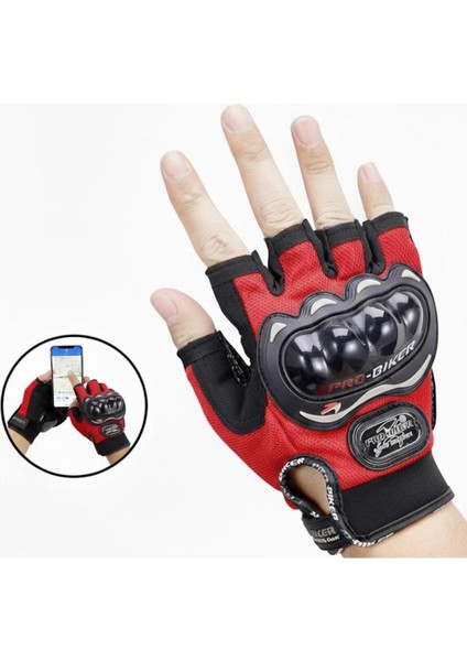 Kırmızı Yarım Eldiven Kısa Taktik Spor Motosiklet Bisiklet Eldiveni Xl Beden fiyatları