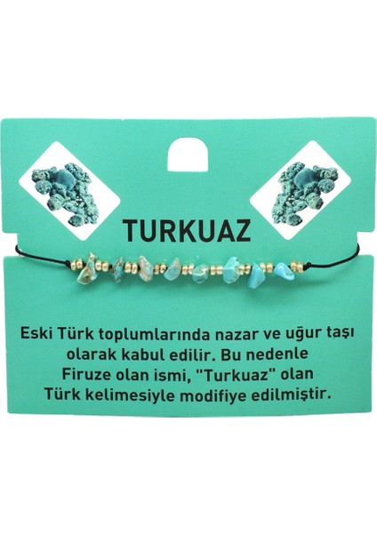 Makrome Örgülü Basic Model Turkuaz Doğaltaş Kadın Bileklik indirimleri