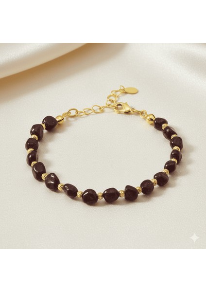 Altın Renk Metal Zincirli Dorika Top Süslemeli Amorf Lal Taşı Doğaltaş Kadın Bileklik fırsatları