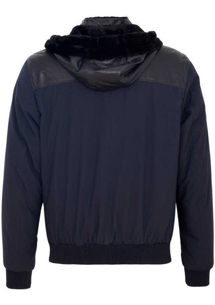 Lacivert Hakiki Deri Erkek Hakiki Deri Mont - E23KKM310459-Q4P