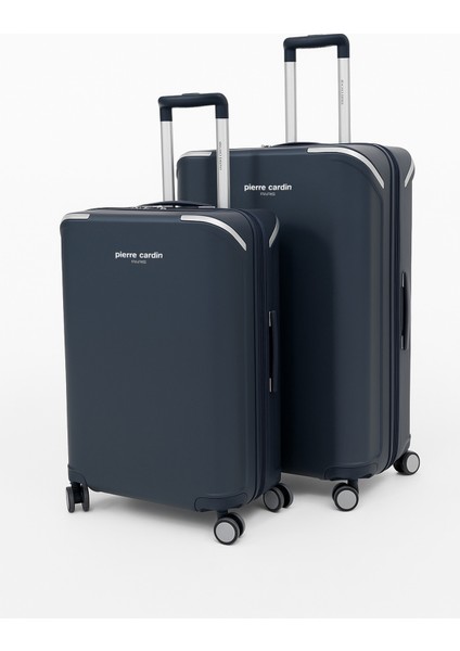 Büyük ve Orta Boy 2'li Set %100 Polipropilen Valiz Lacivert 04PC7090