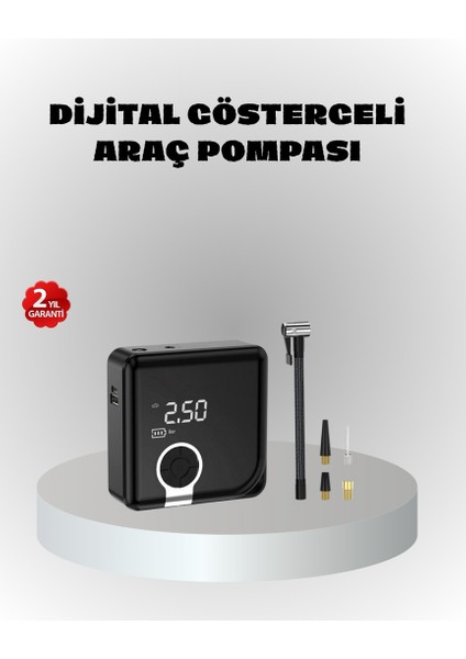 Xmpdby Dijital Ekranlı Şarjlı Hava Kompresörü 150 Psi Güçlü Motorlu