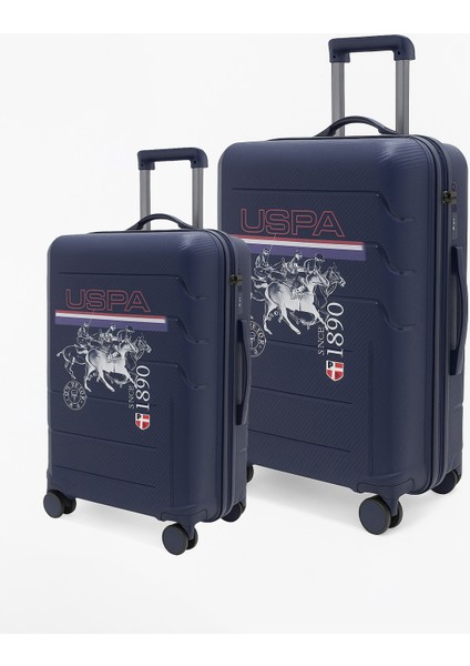 Polipropilen Kırılmaz 2'li Valiz Seti Büyük ve Kabin Boy Lacivert 24053
