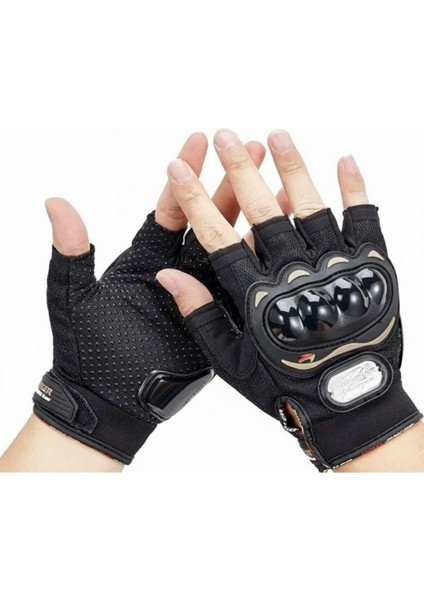 Siyah Yarım Eldiven Kısa Taktik Spor Motosiklet Bisiklet Eldiveni Xl Beden