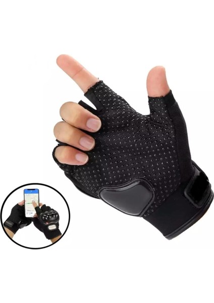 Siyah Yarım Eldiven Kısa Taktik Spor Motosiklet Bisiklet Eldiveni Xl Beden fiyatları
