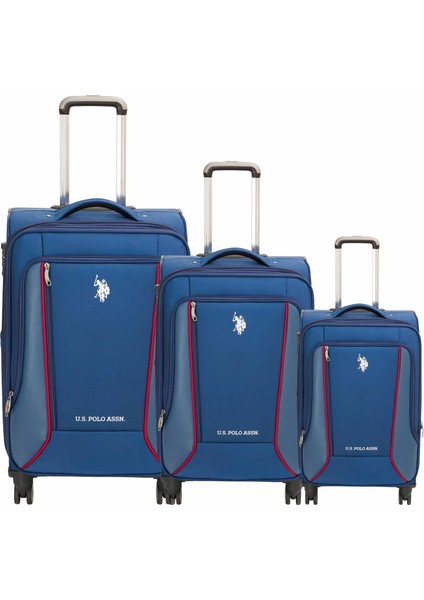 3'lü Valiz Seti Lüx Kumaş Valiz Lacivert 24019