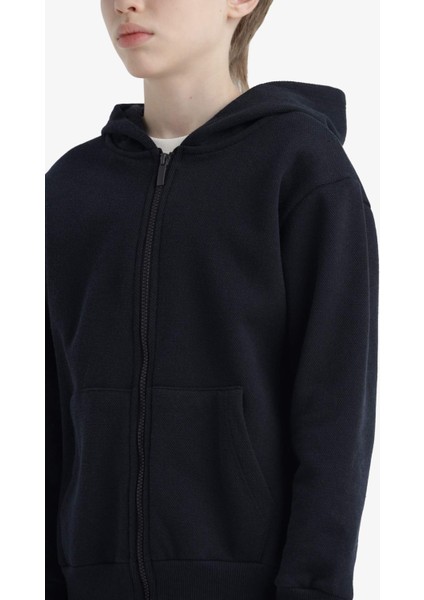 Erkek Çocuk Kapüşonlu Okul Fermuarlı Sweatshirt X5844A625AU