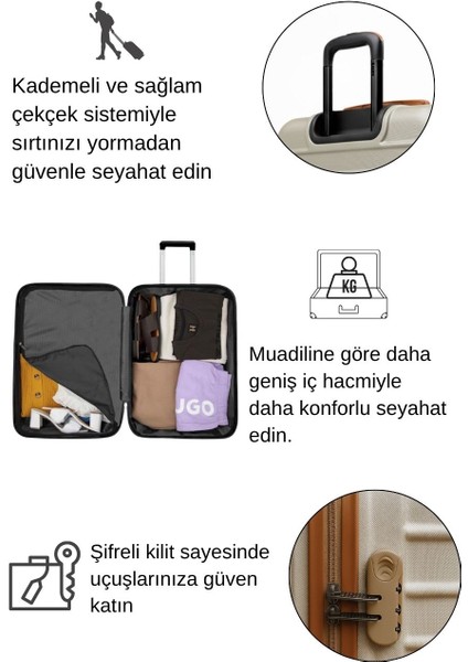 Orta Boy Valiz 4x2 Teker Vizon-Taba 1168 indirimleri